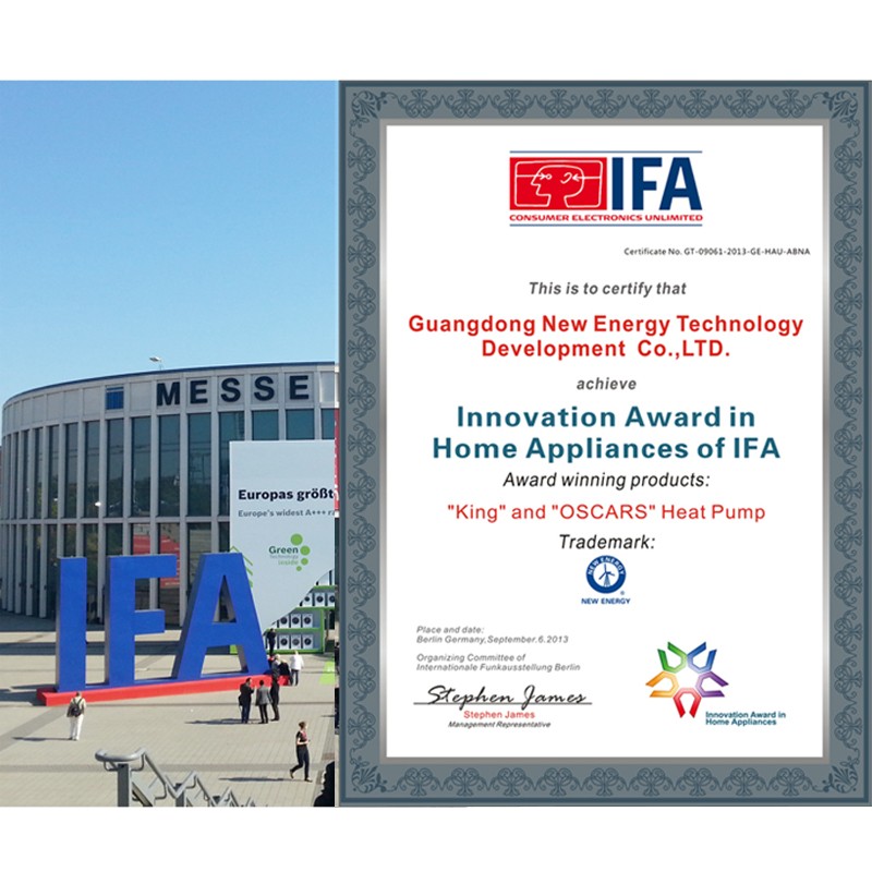 Obtained "Germany IFA Product Innovation Award".